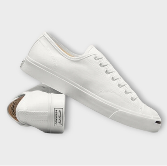 Converse Jack Purcell White Leather Low Top Sneakers - Picture 3 of 7